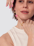 Anello Ava - Acciaio Dorato